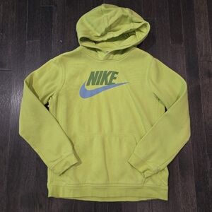 Nike Logo Hoodie - Bright Green, Blue - YOUTH XL
